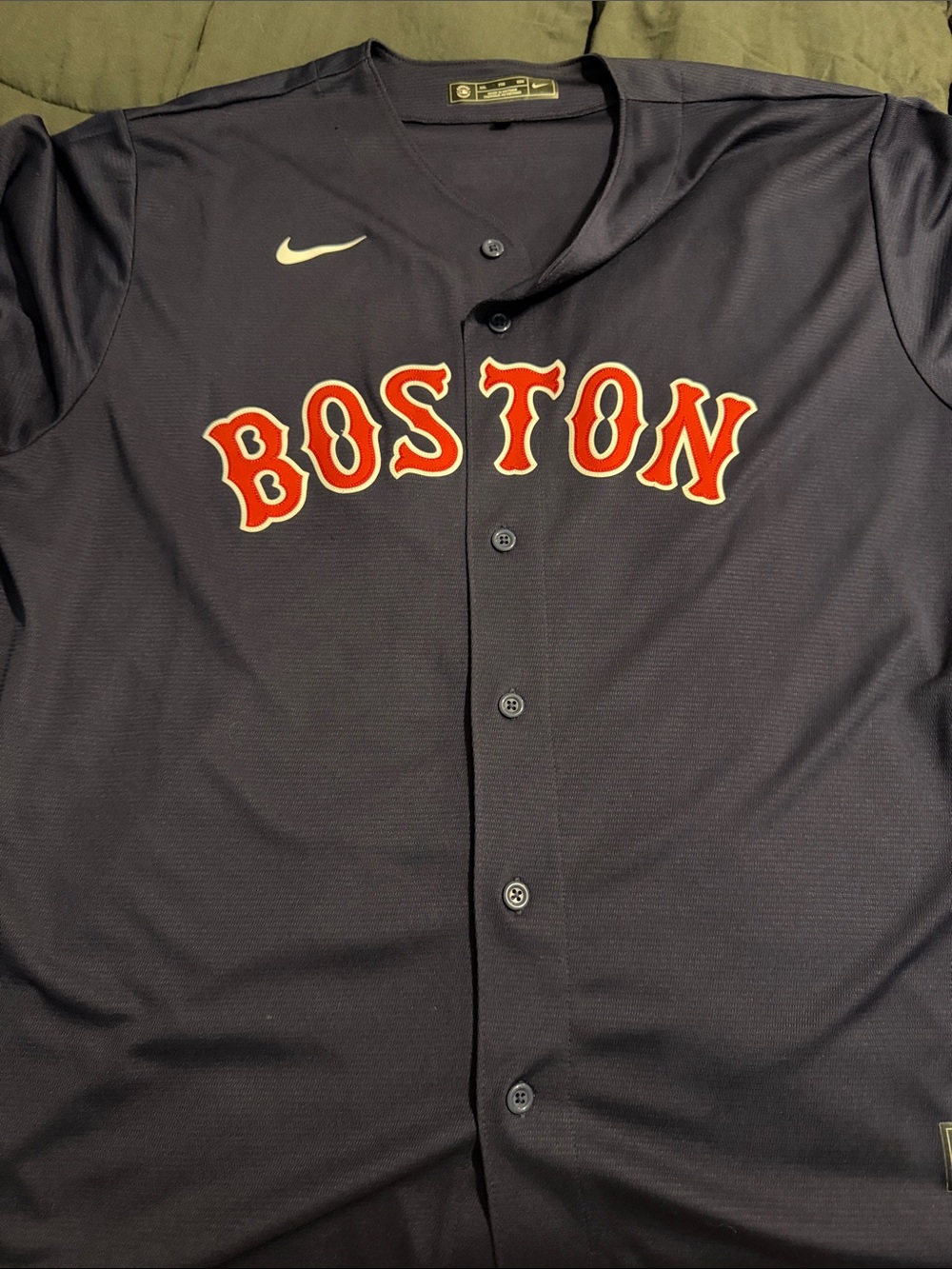 David Ortiz Nike Navy Baseball Jersey with Red Boston Script